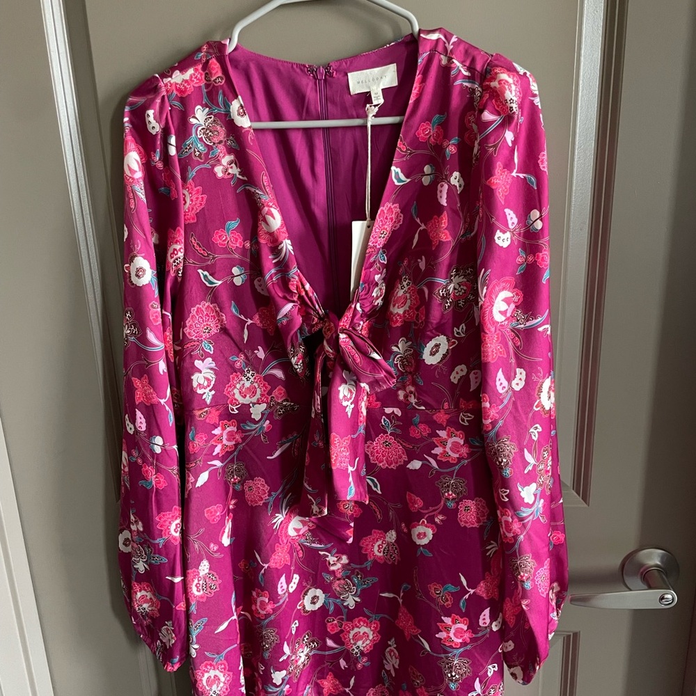 MELLODAY front cut out pink mini dress